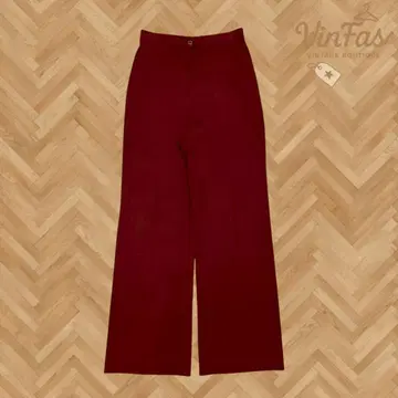 새상품급 구제 의류 버건디 와이드 레그 슬랙스