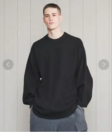 허니콤 크루넥 풀오버 블랙