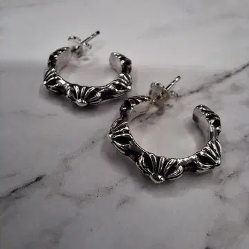 실버 925 후프 귀걸이 중형