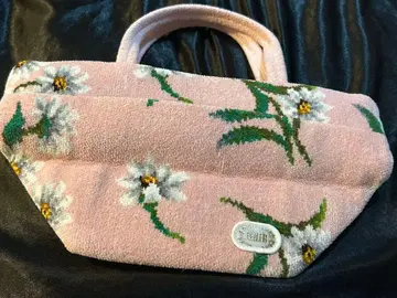 페이러 화이트 마가렛 슈니르 직조 핑크 핸드백