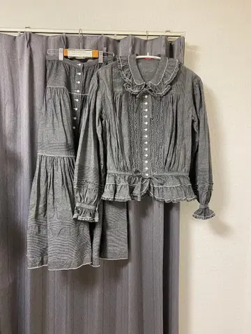 레어 PINK HOUSE 피코프릴 리본 데님 셋업