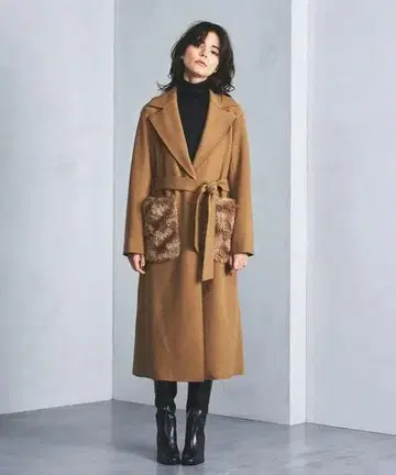 Kaon 카온 퍼 포켓 벨티드 가운 롱 코트