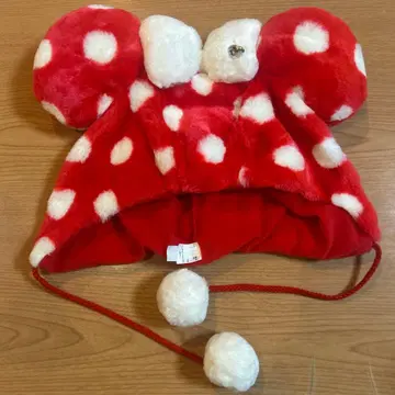 디즈니 팬캡 미니 도트 빨간색