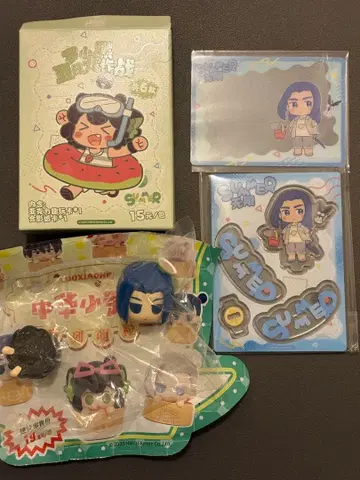 라샤오헤이 전기 무한 아크릴 스탠드 클리어 카드 미니 피규어 세트