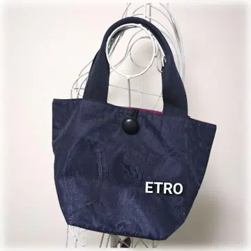 ETRO 네이비 페이즐리 토트백