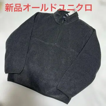 새상품 올드 유니클로 플리스 자켓 다크 그레이 하프 지퍼 M