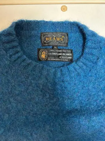 BEAMS 셰틀랜드 울 니트 스웨터 Shetland Crew