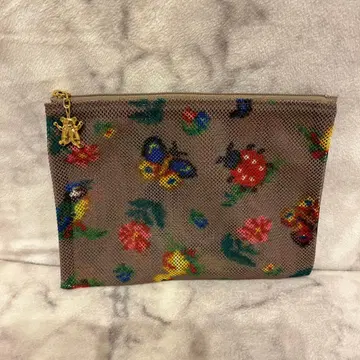 하이 메쉬 전사 프린트 파우치 M