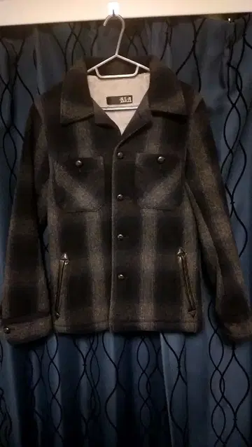 CPO 짧은 기장 체크 블루종 S