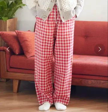 어반 리서치 DOORS siiwa 울 깅엄 체크 이지 팬츠