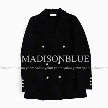 새상품급 매디슨 블루 펄 더블 브레스트 울 자켓 블랙