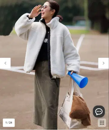 UNFILO 스트레치 코듀로이 I 라인 스커트 S