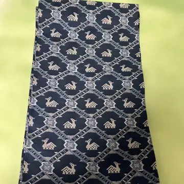 아리스가와 문양 오비 사슴 무늬 네이비