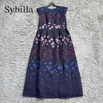 미사용급 '25년 신상 현행 모델 지필라 플라워 패널 자카드 드레스 자수