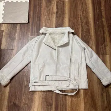 COMME CA ISM 화이트 싱글 라이더 자켓