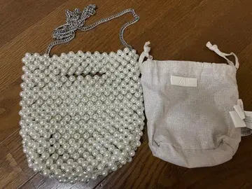 새상품급 ZARA 펄 비즈 백
