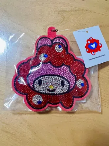 오사카 간사이 박람회 먁먁 산리오 마이멜로디 반짝이 가죽 키링