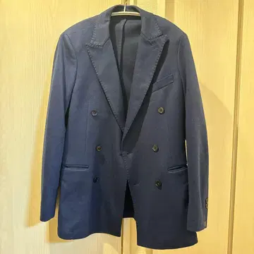 네이비 더블 브레스트 테일러드 자켓
