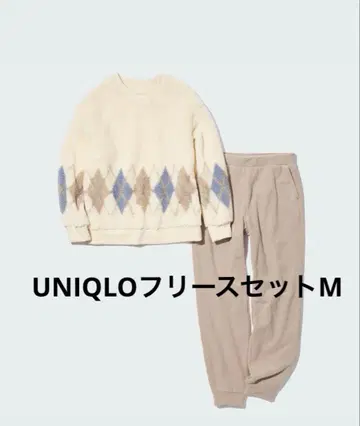 새상품 UNIQLO 플리스 룸웨어 세트 아이보리 x 베이지