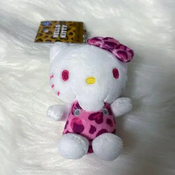 헬로키티 레오파드 무늬 볼체인 마스코트
