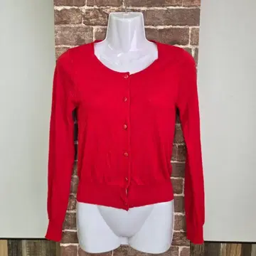 BELLUNA 벨루나 가디건 레드 긴팔 골드 버튼 S 사이즈