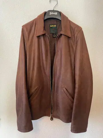 Schott 브라운 가죽 자켓 XS
