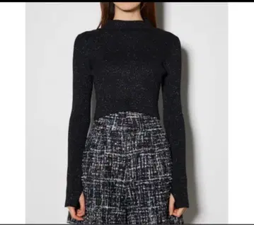 rienda 리엔다 엄지손가락 구멍 워셔블 하이넥 니트 상의