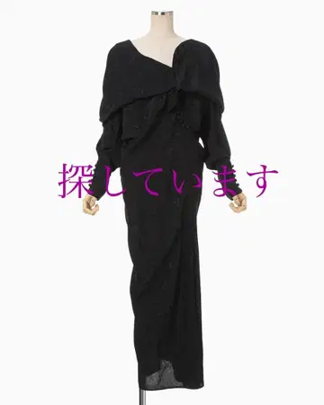 mame FloralJacquardAsymmetry 드레이프 드레스