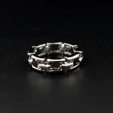 크로스 체인 디자인 실버 반지