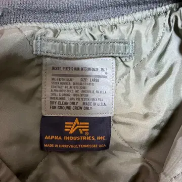 ALPHA INDUSTRIES MA-1 플라이트 자켓 L 사이즈