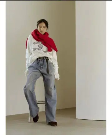 새상품 언그리드 빈티지 루즈 스트레이트 데님 26인치