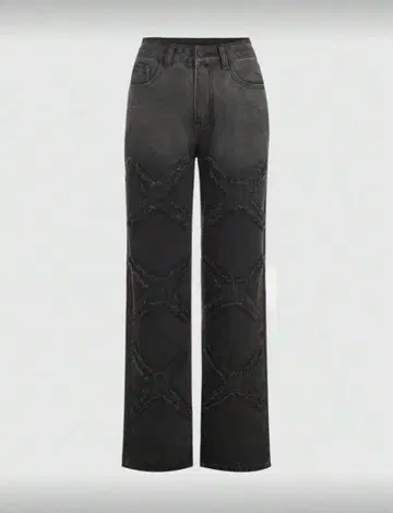 그런지 펑크 그래픽 패치 스트레이트 레그 청바지