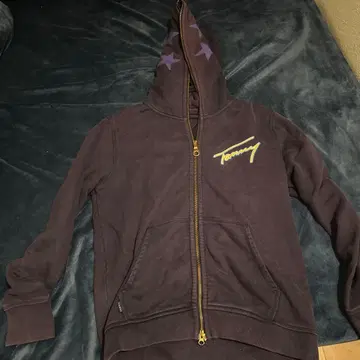 Tommy 풀 집업 후드티 다크 퍼플 후드티 L
