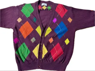 90s 베네통 이탈리아제 아가일 니트 가디건