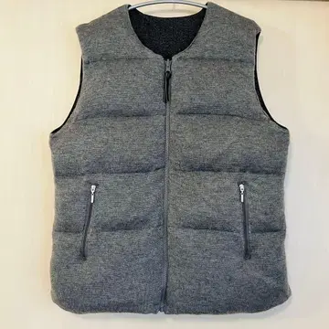 [쓰리닷츠] 새상품급 리버서블 다운 베스트/그레이 x 글렌체크