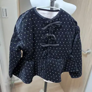 Bibiy 페플럼 자켓 블랙 도트