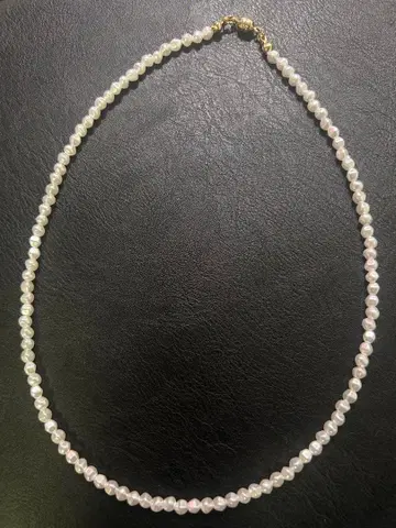 45cm 펄 목걸이 골드 클래스프