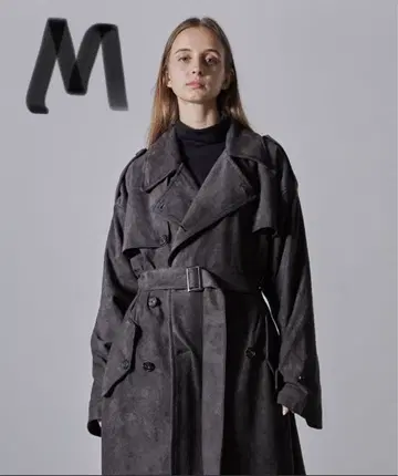 CLEL 클레일 더블 테크 페이드 트렌치코트 차콜 그레이 M