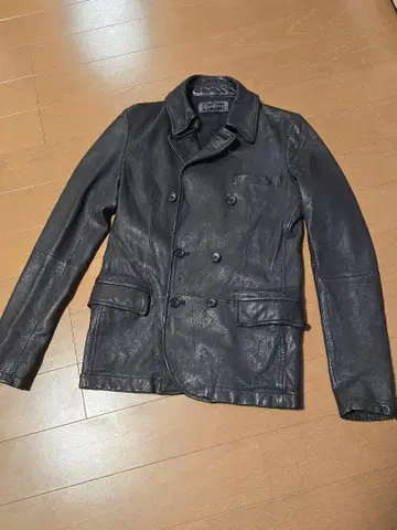 Clock jeans 가죽(양가죽). 더블 자켓. 사이즈 1