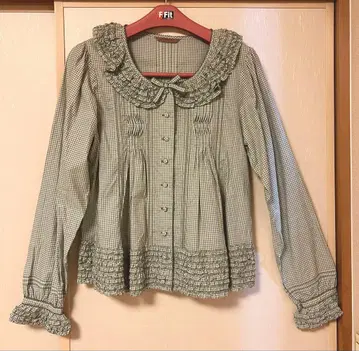 핑크하우스 블라우스 깅엄 체크 하카 새상품