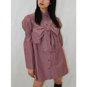 jouetie 리본 뷔스티에 레이어드 튜닉 셔츠