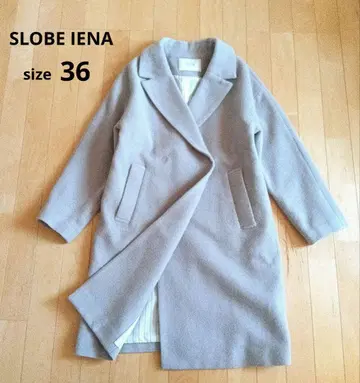 SLOBE IENA 체스터 코트 S 울 롱 그레이