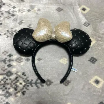 미니 마우스 귀 머리띠 블랙과 금