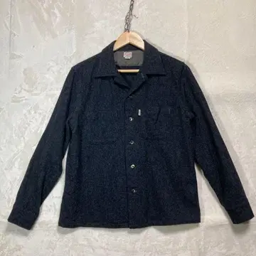 쿠티 그레이 울 셔츠 오픈 카라 긴팔 셔츠 M 일본제