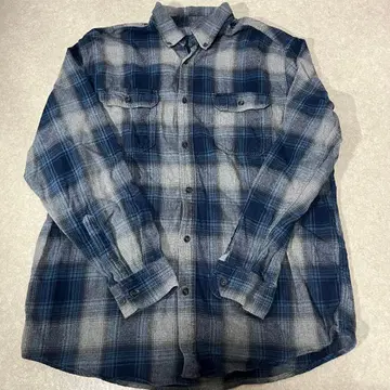 GEORGE 체크 무늬 플란넬 셔츠 L 사이즈 옴브레 쉐도우