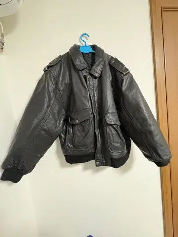 GIORGIO VALENTI 블랙 레더 봄버 자켓