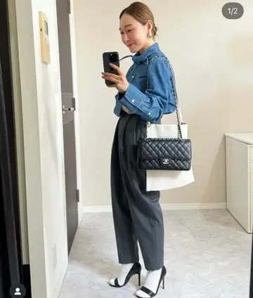 cos 데님 리본 셔츠 yori IENA