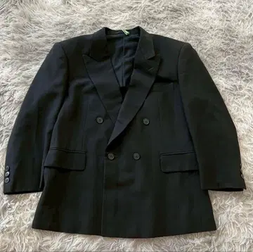 [ 새상품급 ] 블랙 더블 브레스트 테일러드 자켓 S 상당 울 혼방