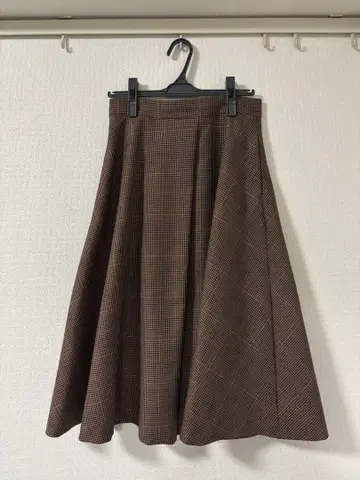 aquagirl 플레어 스커트 브라운 체크 38