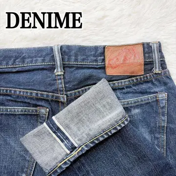 DENIME 드님 다크 네이비 셀비치 버튼 플라이 V 스티치 W31